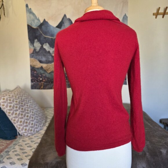 Charter Club 2-Ply 100% Cashmere Cowl Neck Red Sweater Size Medium Long Sleeve - Picture 3 of 14